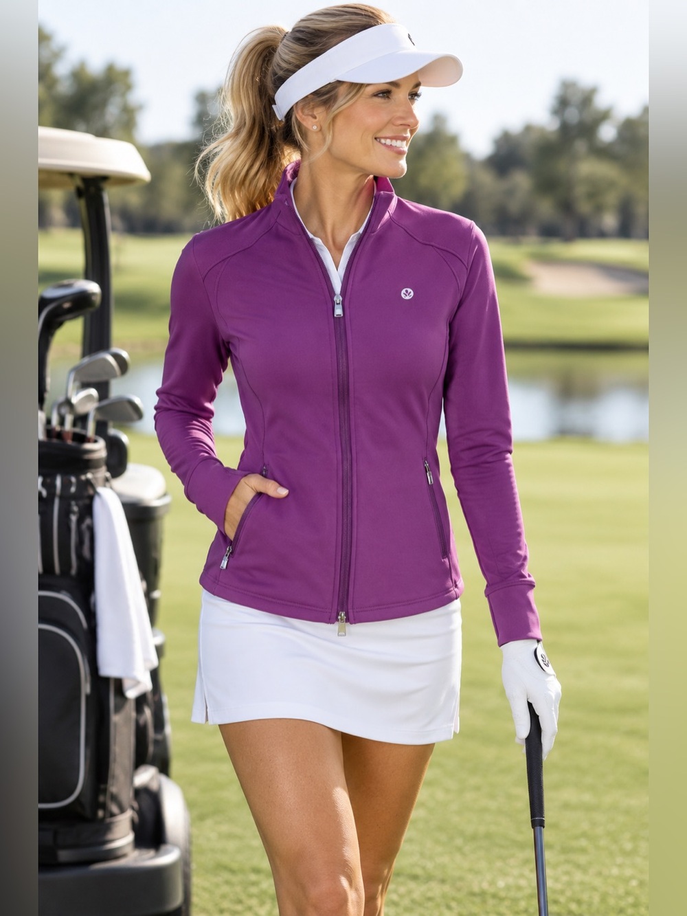 Dona Jo Women’s Purple Full-Zip Jacket M